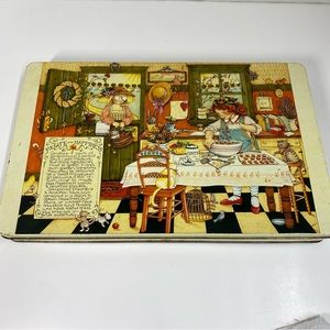 Vintage Mary Englebreit Tin Whimsical Vintage Empty Tin 1987 home decor Collect